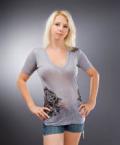 Следующий товар - Женская футболка SINFUL Розы и пистолеты, стразы, id= 3939, цена: 1491 грн