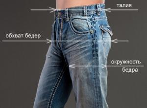 Размеры джинсов